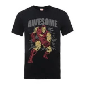 Image of Marvel Comics Iron Man Awesome Mens Black T-Shirt - L - Black