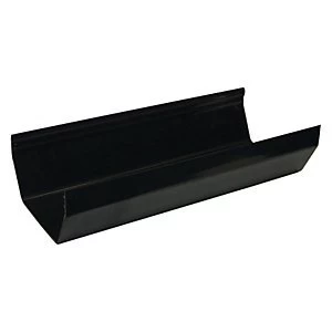 image of FloPlast RGS2B Square Line Gutter - Black 2m