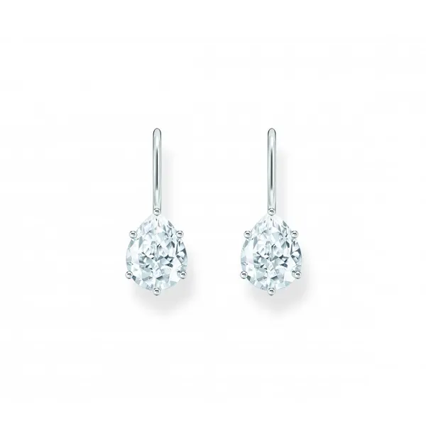 Image of Thomas Sabo Sterling Silver Basics White Zirconia Earrings H2290-051-1