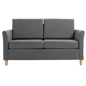 image of Homcom Two Seater Sofa Loveseat With Armrest Linen Upholstery Grey