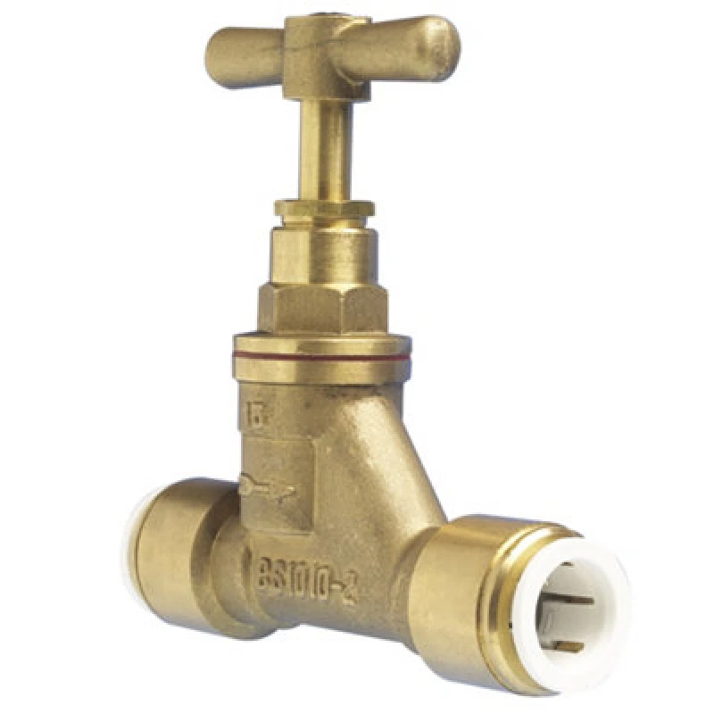 Image of John Guest Brass Stop Valve 15mm (15Bsc) Gold