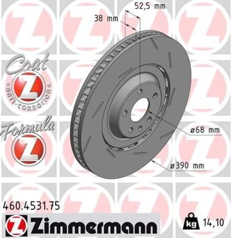Image of ZIMMERMANN Brake disc ZIMMERMANN 460.4531.75