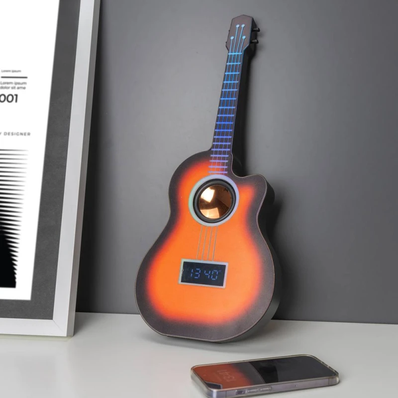 Image of MENKIND Guitar Portable Bluetooth Speaker - Brown, Brown 5056327922322