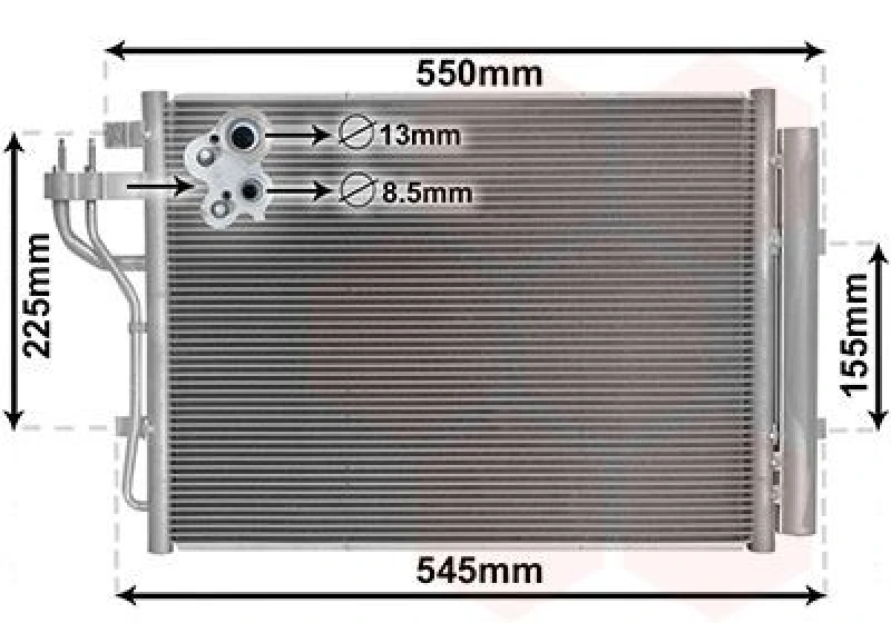 Image of VAN WEZEL Air conditioning condenser VAN WEZEL 82005445