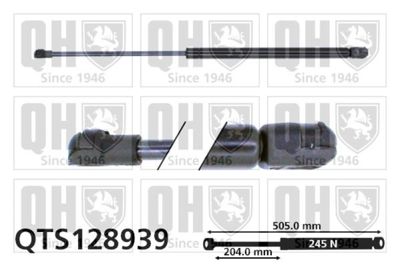 Image of QUINTON HAZELL Tailgate strut QUINTON HAZELL QTS128939