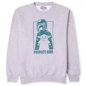 Image of Star Wars The Mandalorian Perfect Duo Sweatshirt - Grey - S - Grey