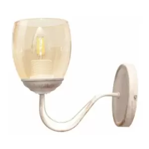 image of Helam Allena Wall Lamp White, Gold, Amber 10cm