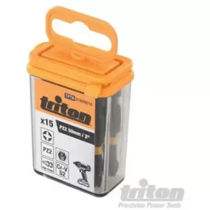 image of Triton - 809018) Pozi Screwdriver Impact Bit 15pk PZ2 50mm