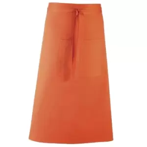 image of Premier Unisex 'colours' Bar Apron / Workwear (long Continental Style) (pack Of 2) (one Size, Orange)