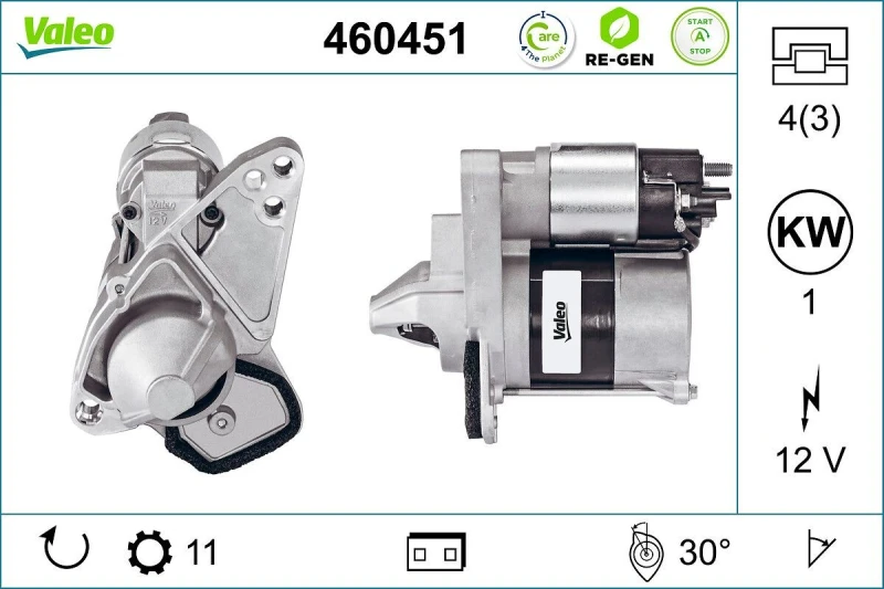 Image of Starter motor VALEO 460451