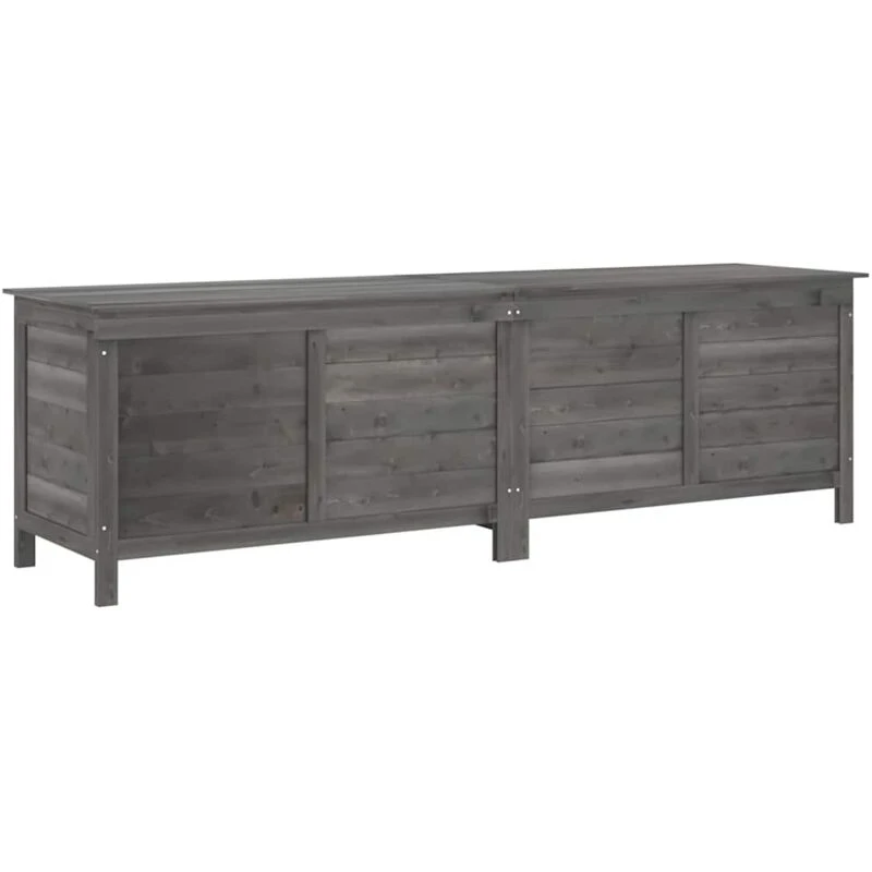 Image of vidaXL Garden Storage Box Anthracite 198.5x50x56.5cm Solid Wood Fir, Grey 364762