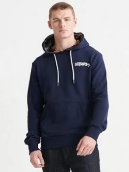 image of Superdry Super 5's Loopback Hoody, Navy Size M Men