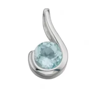 image of Beginnings Sterling Silver Blue Topaz Drop pendant P532T