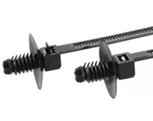Image of HellermannTyton Black Cable Tie Nylon Releasable, 110mm x 2.5 mm