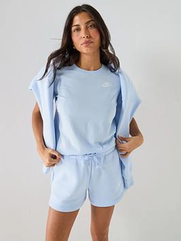 Image of Nike Sportswear Womens Club T-Shirt - Blue Female 8