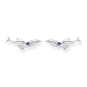 THOMAS SABO Silver Dolphin Climber Earrings