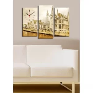 Image of 3PATCS-15 Multicolor Decorative Canvas Wall Clock (3 Pieces)