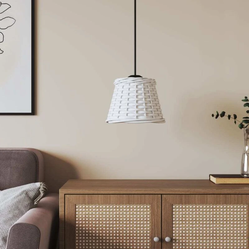 Image of VIDAXL Vidaxl - Ceiling Lamp Shade White Ø15x12cm Wicker 8720845803377