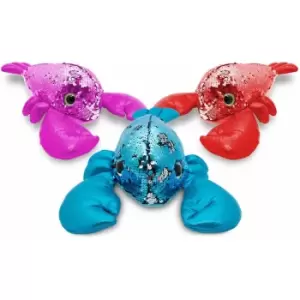 image of 11 Glitzies Lobster Magic Sequin Plush, Assorted Colours - Doodle