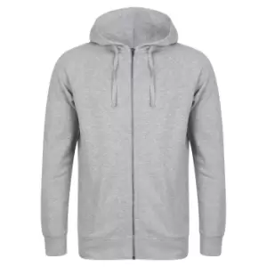 image of SF Unisex Adults Slim Fit Zip Hooded Sweatshirt (L) (Heather Grey)