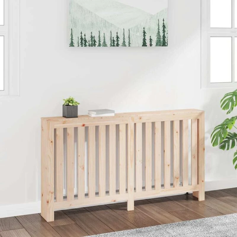 Image of Vidaxl Radiator Cover 153X19X84cm Solid Wood Pine, Brown 822576