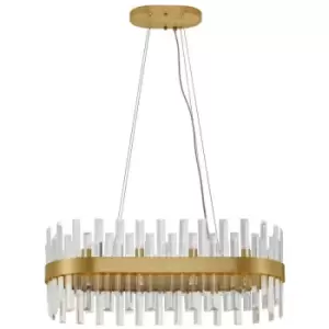 Image of Netlighting Merano Kimberley 10 Light Pendant Ceiling Light Satin Gold Metal, Cl