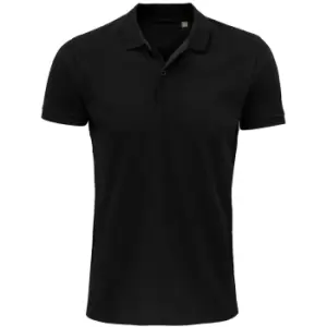Image of SOLS Mens Planet Pique Organic Polo Shirt (4XL) (Black)