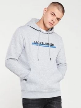 Image of Jack & Jones Core Zine Hoodie - Grey Marl