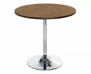 TC Office Ellipse Circular Table with Chrome Trumpet Base 800mm, Walnut