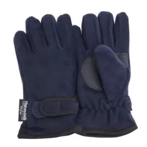 Image of FLOSO Childrens/Kids Thermal Thinsulate Fleece Gloves With Palm Grip (3M 40g) (10/11 Yrs) (Navy)