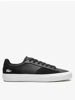 Image of Lacoste Mens Lacoste L006 Leather Trainers, Black/White, Size 10.5, Men