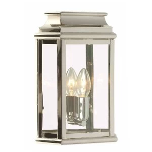 image of 1 Light Outdoor Wall Lantern Light Polished Nickel IP44, E27