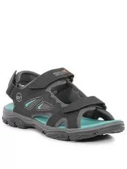 image of Regatta Ldy Holcombe Vent Sandal, Grey/Mint, Size 5, Women