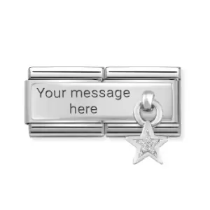 Image of Nomination Classic Silver Glitter Star Double Charm