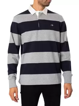 Image of Shield Barstripe Heavy Rugger Polo Shirt
