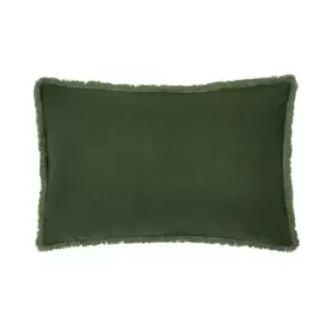Image of Linen Cotton Bed Cushion - Green