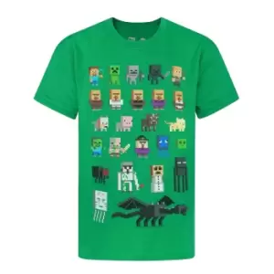 Image of Minecraft Official Boys Sprites Characters T-Shirt (9-10 Years) (Green)