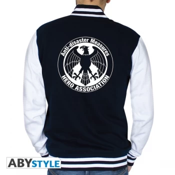 Image of One Punch Man - Hero Association Mens Large Hoodie - Navy/White