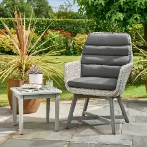 image of Norfolk Leisure Chedworth Outdoor Chair & Side Table Set - Grey