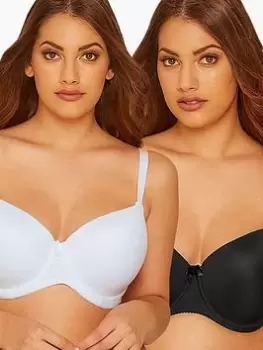 Image of Yours 2 Pack Tshirt Bra - Multi, Size 38Dd, Women