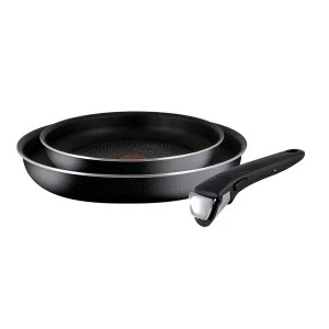 image of Tefal Ingenio Essential 2 Piece Non-Stick Frying Pan Set with Bakelite Handle