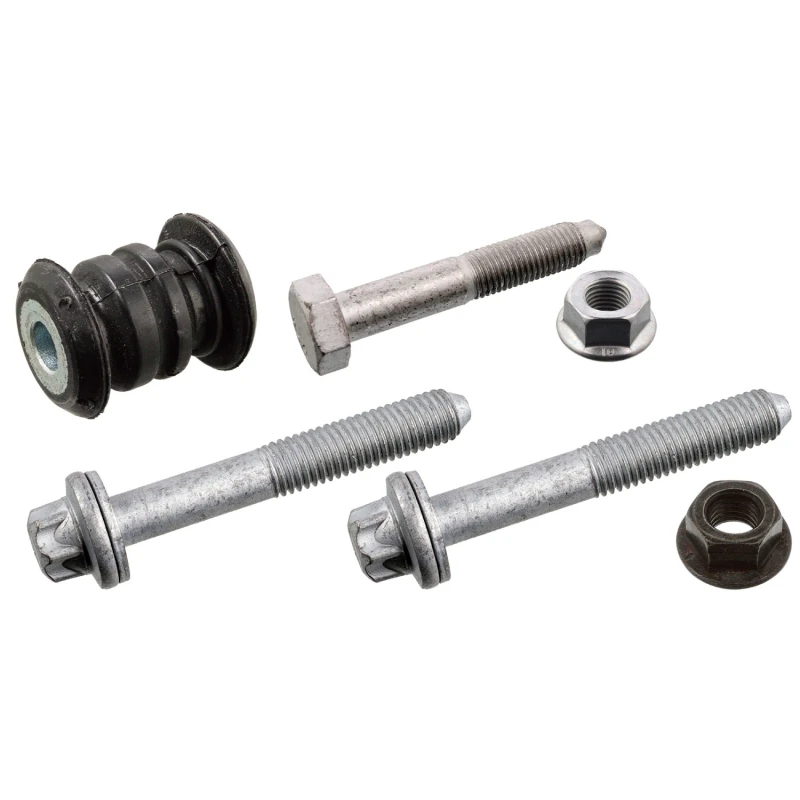Image of FEBI BILSTEIN 177318 Arm Bushes ProKit Front Axle Right, with nuts, with bolts/screws Elastomer Control Arm-/Trailing Arm Bush (251)
