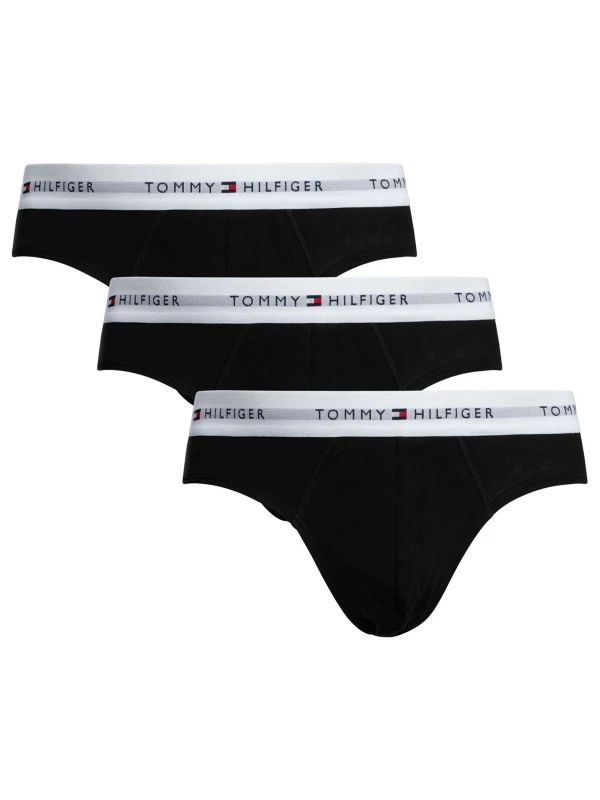 Image of Tommy Hilfiger 3 Pack Signature Cotton Essentials Briefs Black/White XXL