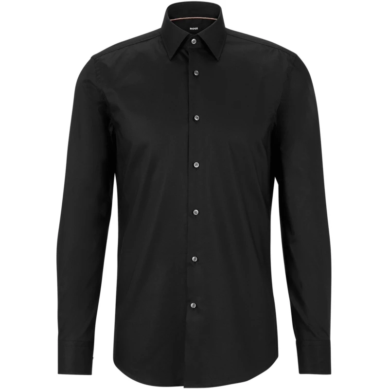 Image of Boss Hank Long Sleeve Shirt Black male 14.5 inch