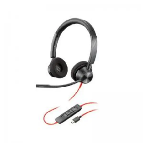Image of HP Poly Blackwire 3320 Stereo USB-C Wired Headset with USB-C to USB-A EXR8PO8X219AA