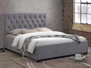 Image of Birlea Cologne 5ft King Size Grey Upholstered Fabric Bed Frame