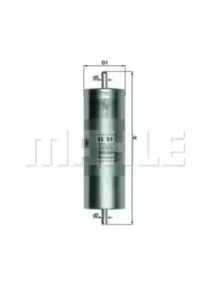 image of Fuel Filter KL35 77431281 by MAHLE Original