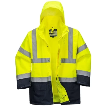 Image of Portwest - S766YNR4XL - sz 4XL Essential 5-in-1 Two-Tone Jacket - Yellow/Navy