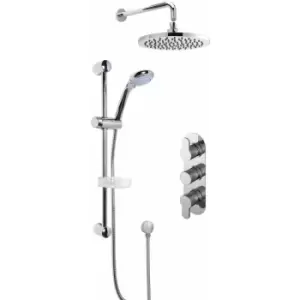 image of Nuie Arvan Triple Thermostatic Concealed Complete Mixer Shower - Chrome