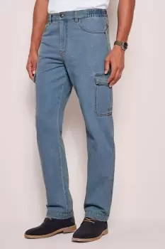 Image of Denim Cargo Jeans 27" (68.5cm) inside leg